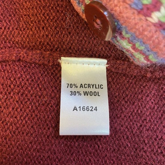 Tog Shop Cardigan Sweater Wool Blend Knit Floral - Picture 6 of 7